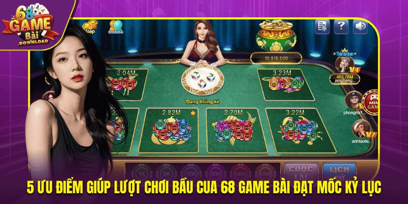 5 ưu điểm giúp lượt chơi bầu cua 68 game bài đạt mốc kỷ lục