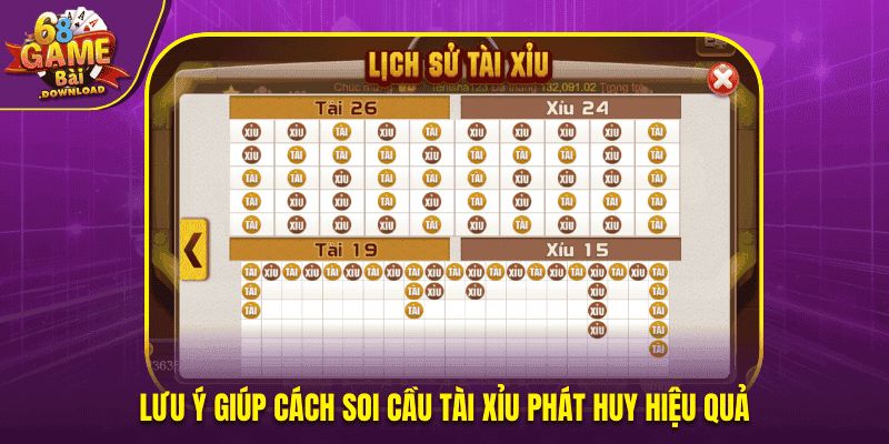 Lưu ý giúp cách soi cầu tài xỉu phát huy hiệu quả