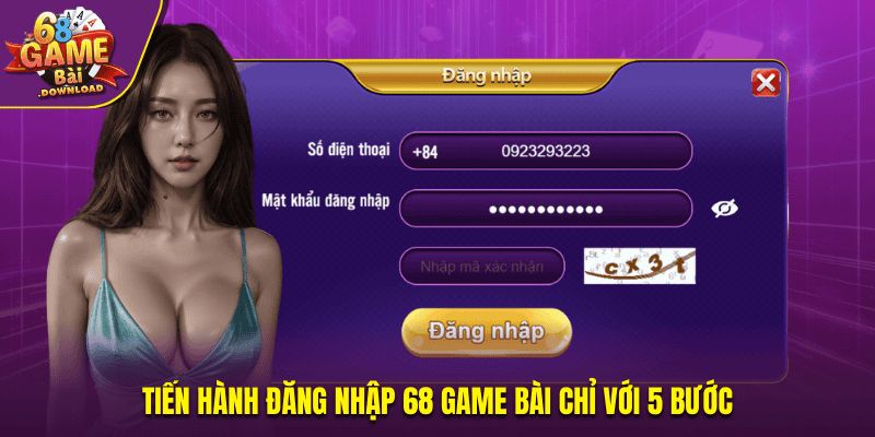 Tiến hành đăng nhập vào 68 Game Bài chỉ với 5 bước